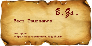 Becz Zsuzsanna névjegykártya